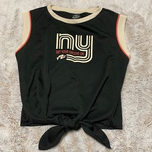 Frontline dance knotted sleeveless tank